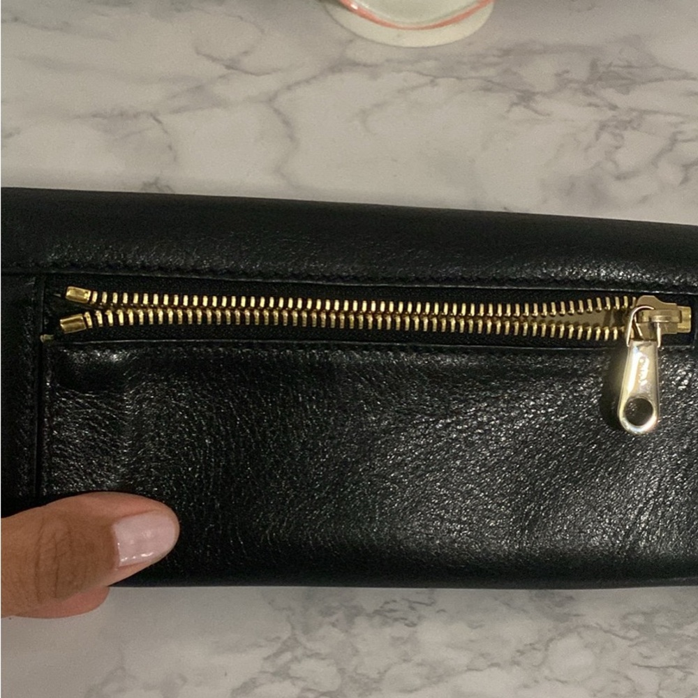 Chloe Black Leather Wallet with Gold Accents - Picture 5 of 8
